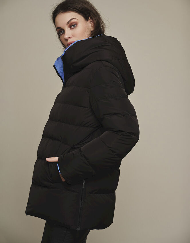Rino & Pelle Alina Reversible Faux Shearling Coat With Hood Oat