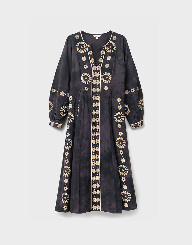 East Aimi Hand-Batik Cotton Dress, Blue (NAVY), large