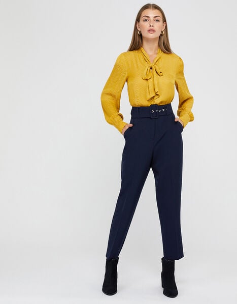 Erica Tapered Leg Trousers Blue, Blue (NAVY), large