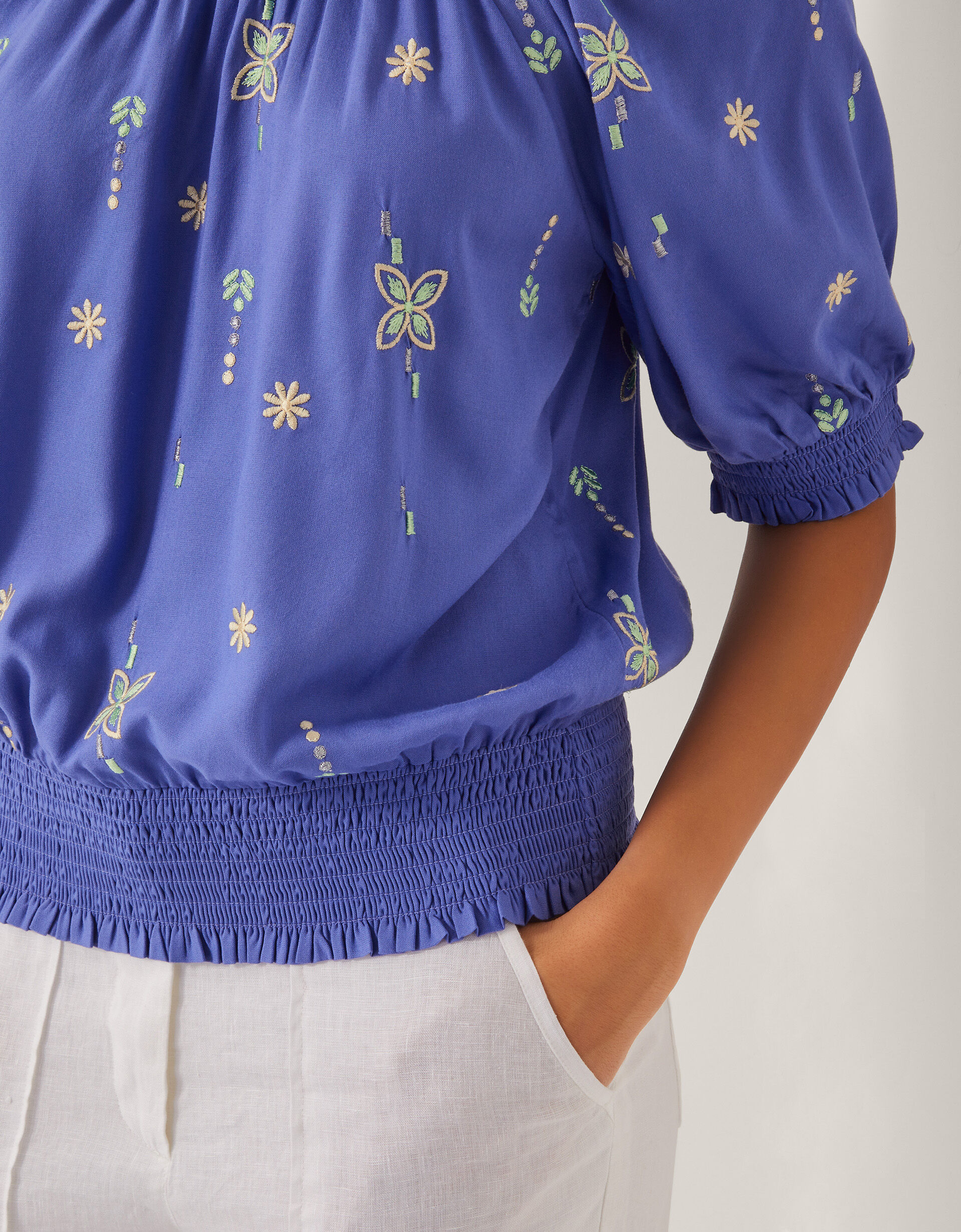 Eden Embroidered Puff Sleeve Top main image 1