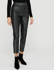 Mizzy Metallic Slim Fit Trousers, Silver (SILVER), large