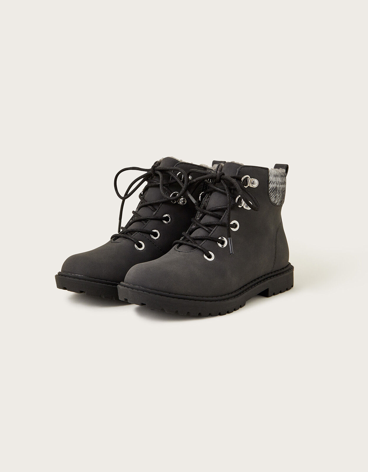 Check lace shop up boot