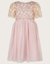 Orianna Lace Tulle Dress, Pink (PINK), large