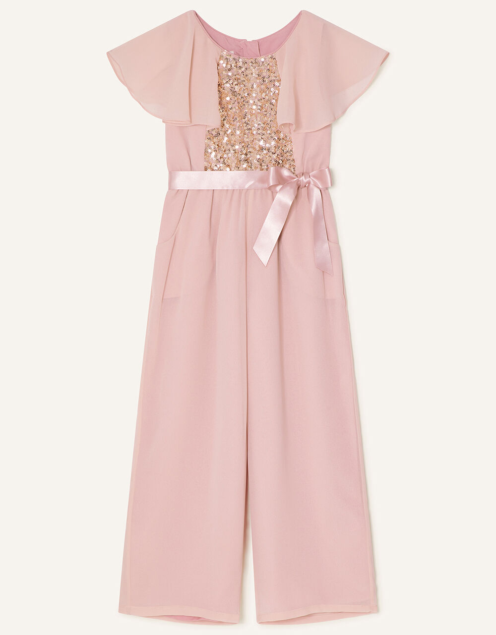Bonita Sequin Cape Jumpsuit Pink Girls' Jumpsuits & Playsuits