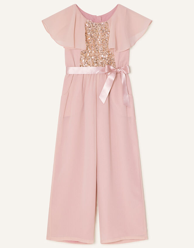 Bonita Sequin Cape Jumpsuit , Pink (DUSKY PINK), large