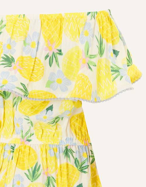 Pineapple Culotte Playsuit in LENZING™ ECOVERO™, Yellow (YELLOW), large