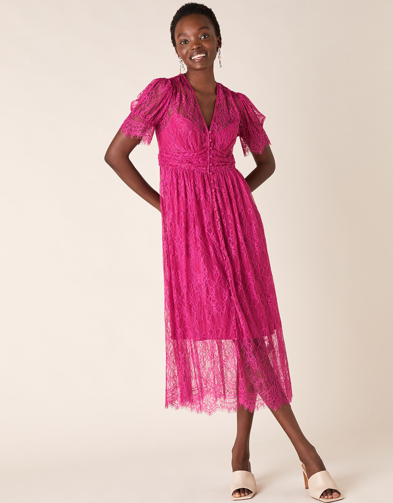 Pink tea dress shop uk