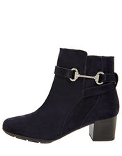 Callie Suede Comfort Ankle Boots, Blue (NAVY), large