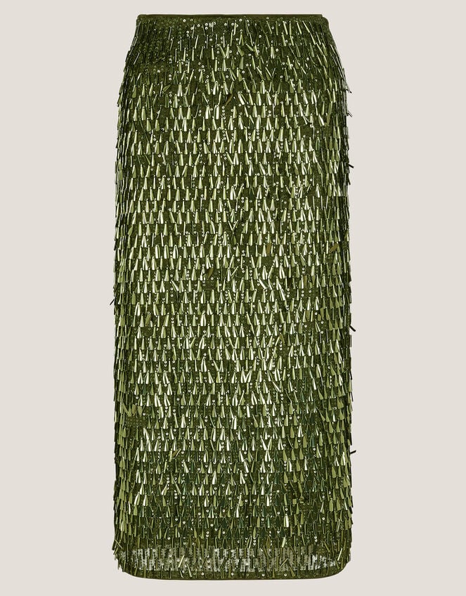 Serenity Sequin Midi Skirt, Green (OLIVE), large