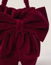 Ciri Bow Velvet Pouch Bag, , large