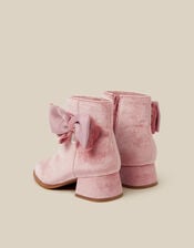 Velvet Heeled Boots, Pink (PINK), large