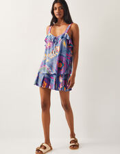 Monika Frill Floral Print Cami Top, Blue (BLUE), large