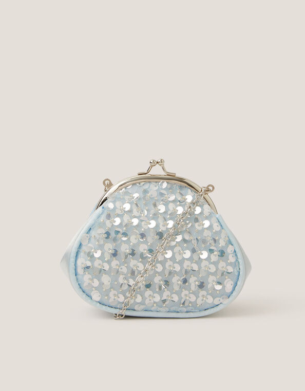 Sequin Embellished Clip Frame Bag, , large