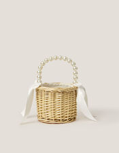 Flower Girl Wicker Basket, , large