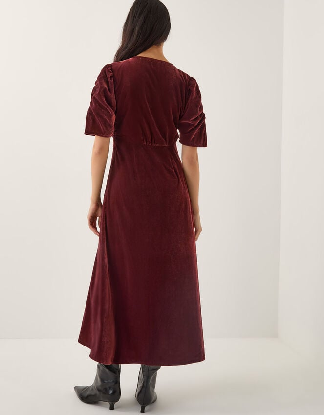 Josie Floral Embroidered Velvet Midi Dress, Copper (COPPER), large