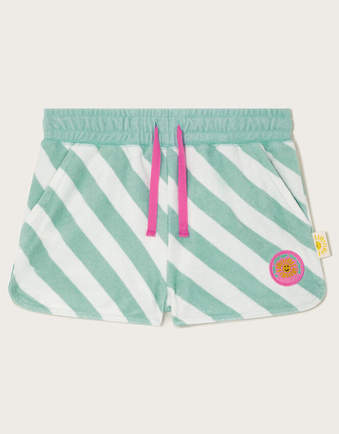 Stripe Terry Shorts, Green (GREEN), large