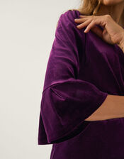 Valerie Frill Sleeve Stretch Jersey Top, Red (BERRY), large