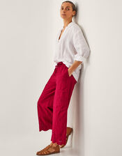 Orla Broderie Cropped Trousers, Red (RED), large