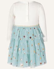 Baby Disco Deer Dress , Blue (AQUA), large