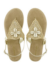 Sheila Shell Toe-Post Sandals, Gold (GOLD), large