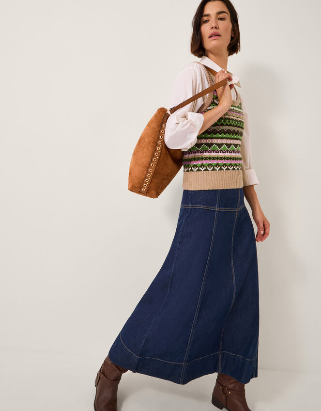 Fira Fair Isle Knitted Tank Top, Green (GREEN), large