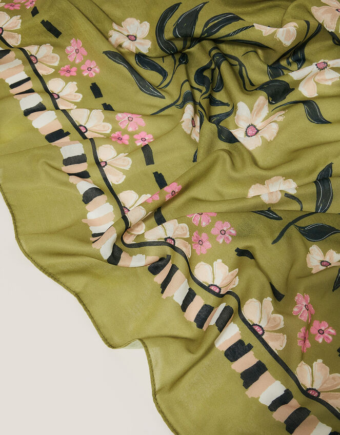 Lou Lightweight Floral Print Scarf, , large