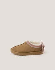 Bow Clog Slippers, Tan (TAN), large