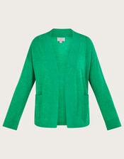 Pocket Cardigan in Linen Blend, Green (GREEN), large