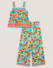 Alani Fruit Print Top & Trouser Set, Yellow (YELLOW), large