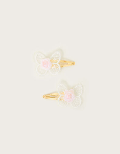 Lacey Butterfly Hair Clips Set of Two, , large