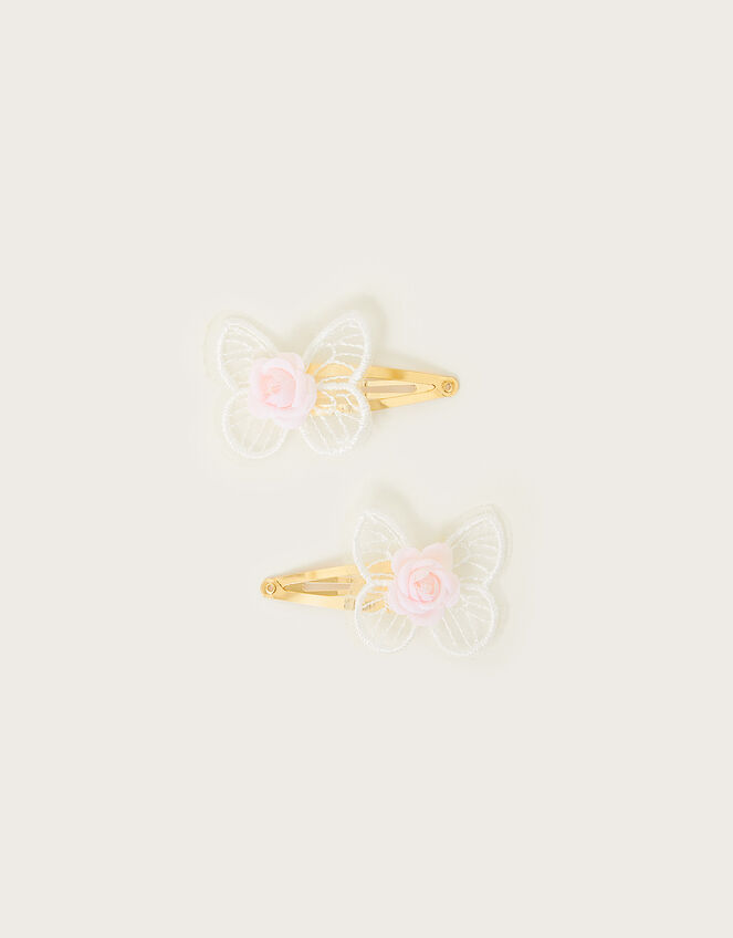 Lacey Butterfly Hair Clips Set of Two, , large