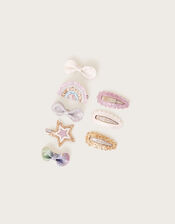 Novelty Glitter Hair Clips 8 Pack, , large