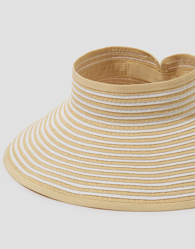 Jodi Packable Stripe Visor Hat, , large
