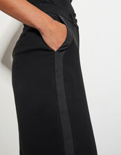 Ava Tuxedo Wide Leg Trousers, Black (BLACK), large