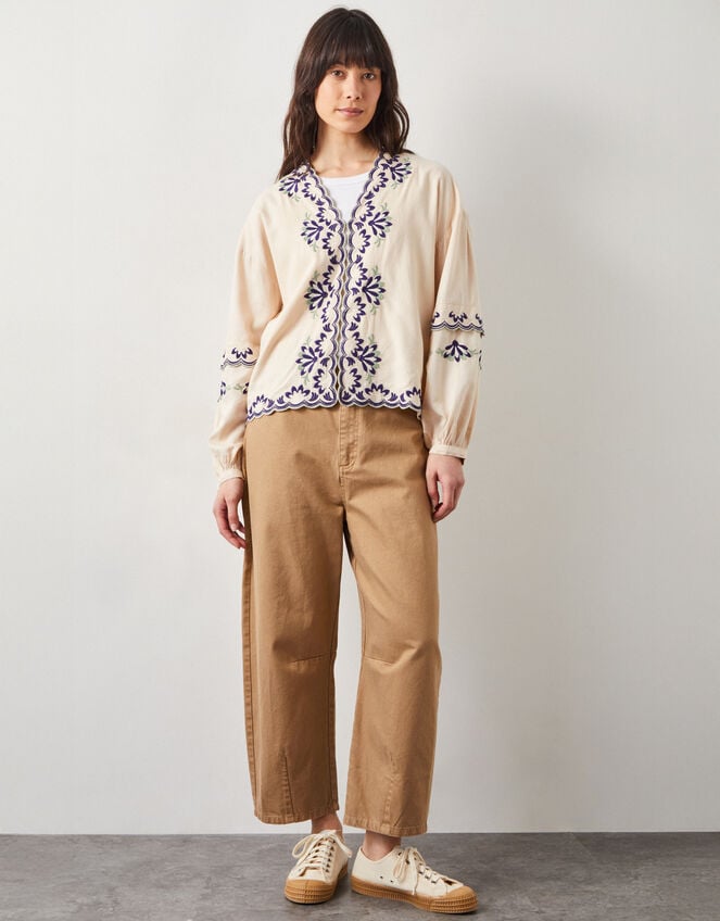 East Cresta Long Sleeve Embroidered Blouse, Ivory (IVORY), large