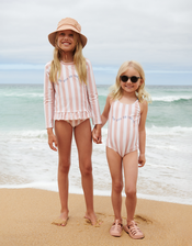 Liewood Suna Stripe Swimsuit, Pink (ROSE), large