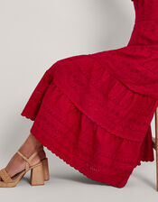 Lucy Broderie Dress, Red (RED), large