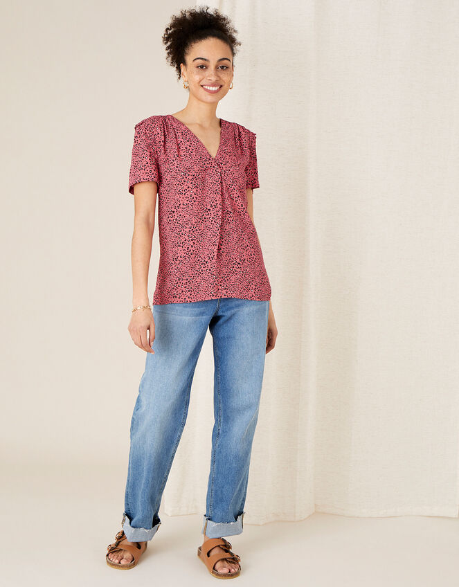 Angela Animal Print Top , Pink (PINK), large
