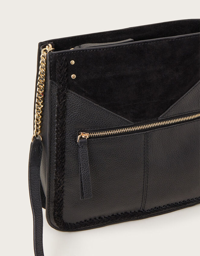 Large Leather Cross-Body Bag, , large