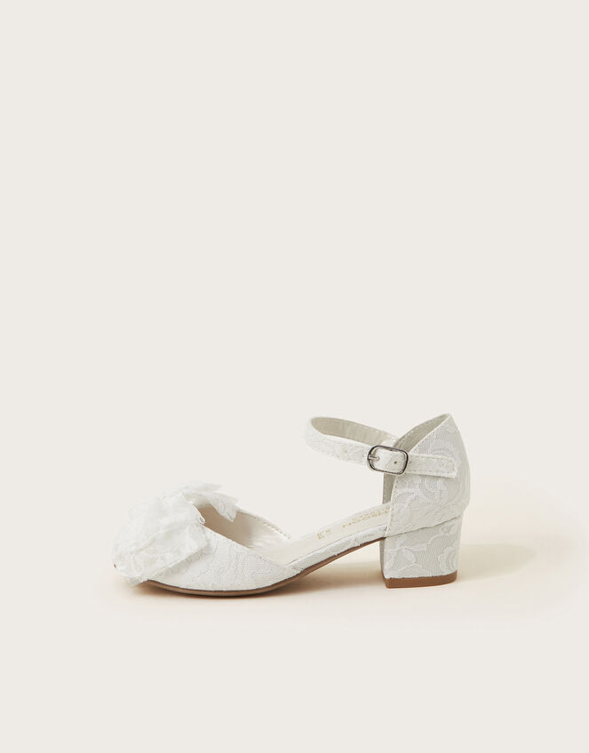 Bow Lace Two-Part Heels, Ivory (IVORY), large