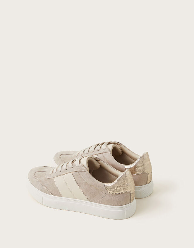 Faux Suede Trainers, Natural (NEUTRAL), large