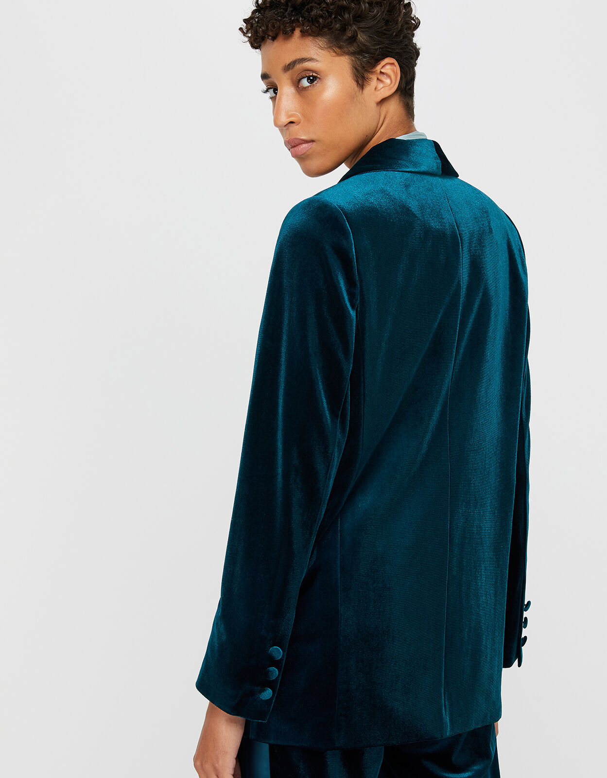Teal sales velvet jacket