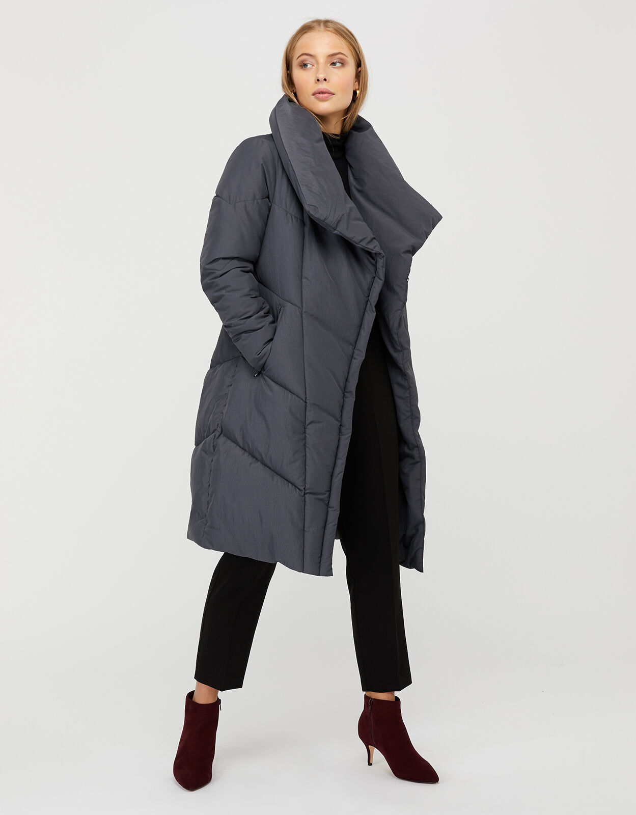 Dhalia Long Duvet Coat Grey Women s Coats Monsoon UK