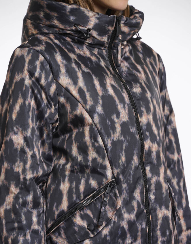 Rino & Pelle Lune Leopard Print Padded Coat, Leopard (LEOPARD), large