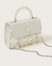 Shimmery Petal Pearl Handbag, , large