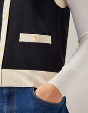 Sala Two Tone Knit Vest, Black (BLACK), large