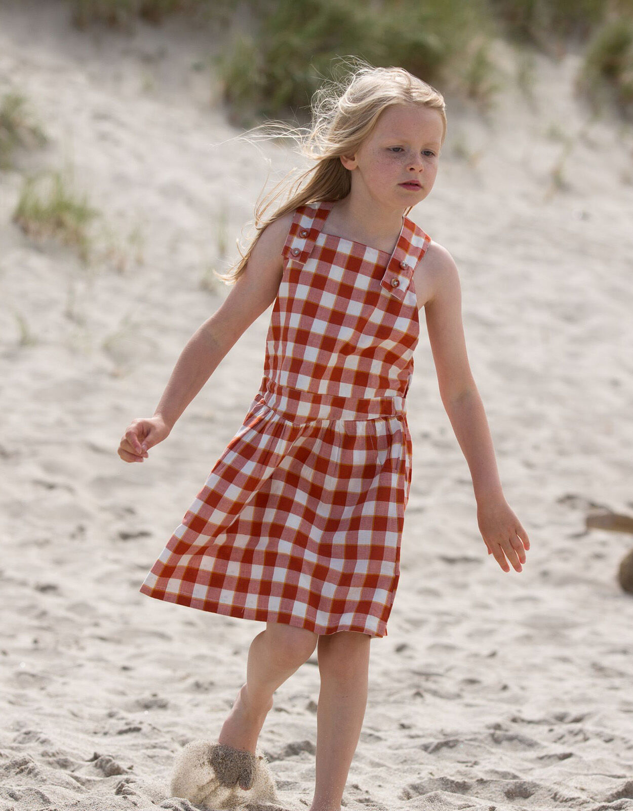 Green check sale pinafore dress