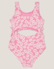 Floral Jacquard Cut-Out Swimsuit, Pink (PINK), large