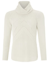 Christy Cowl Neck Knit Jumper, Ivory (IVORY), large