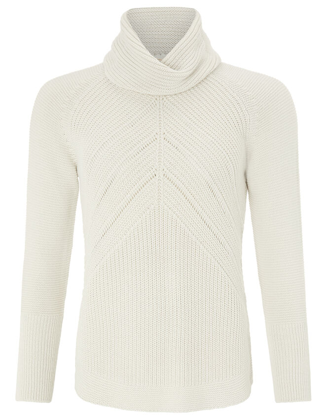 Christy Cowl Neck Knit Jumper, Ivory (IVORY), large